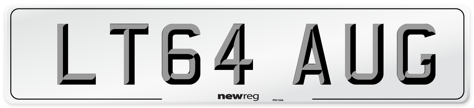 LT64 AUG Number Plate from New Reg